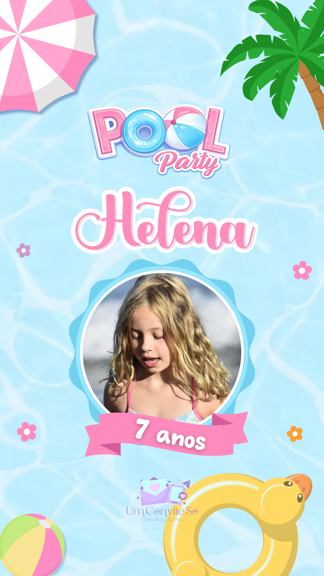 Capa do convite animado Pool Party