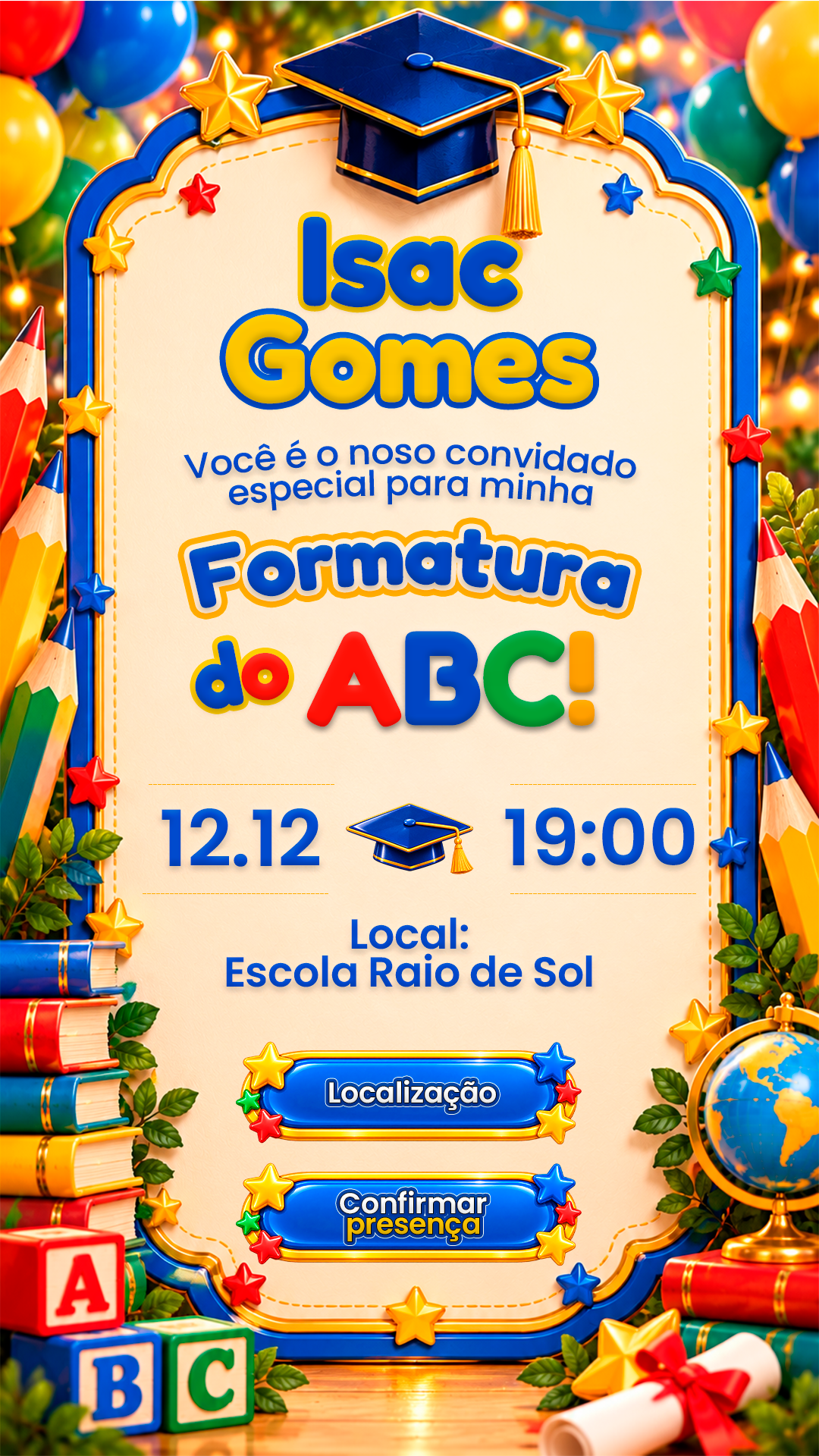 Convite final da Formatura ABC Cinematográfico